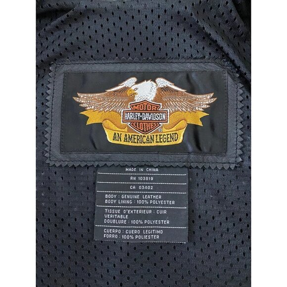 Harley Davidson Embroidered Leather Motorcycle Jacket - XS - Picture 13 of 13